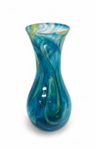 Large Bath aqua glass art Vase